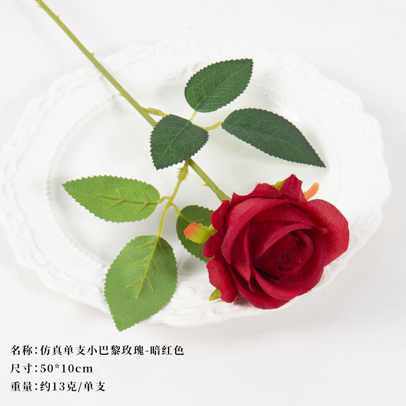 Artificial Little Paris Rose - Dark Red