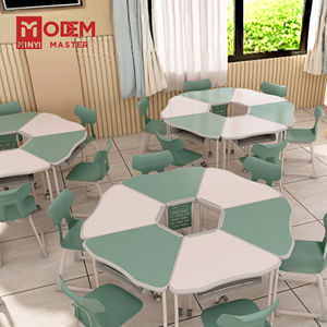 Escritorio de Estudio MINYI DAISY, Muebles de Biblioteca, Conjunto de Escritorio Escolar, Mesa para Estudiantes, Mesa de Estudio de Madera, Diseño de Escritorio y Mesa - Product Image 1