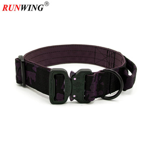 Collar de perro de nailon acolchado suave sólido táctico con mango de hebilla de 1,5 pulgadas ecológico personalizado entrenamiento caminar - Product Image 6