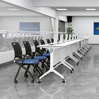 FOSHAN Mobilier de bureau Bureau de conférence pliable extensible Ensemble table et chaises pour salle de réunion