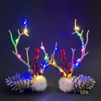 Pince à cheveux lumineuse en forme de bois de cerf de Noël, style Mori, accessoires de performance pour enfants et filles, vente chaude