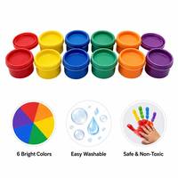 Ensemble de peinture au doigt pour enfants non toxique et personnalisable de 30 ml, 6 couleurs vibrantes, fournitures artistiques lavables, kit de peinture sûr pour l'apprentissage précoce
