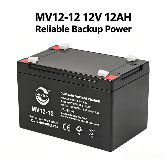 MV12-12 12V 12Ah VRLA Sealed Lead Acid Battery Rechargeable Storage Battery for Security Alarm Solar Energy Storage System