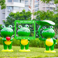 Sculpture de grenouille en fibre de verre résistante aux intempéries, ornement décoratif pour parcs à thème, centres de villégiature, places publiques et aires de jeux pour enfants