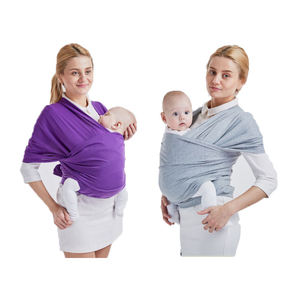 Porte-bébé en coton personnalisé pour <span class=keywords><strong>nouveau</strong></span>-nés Écharpes de <span class=keywords><strong>portage</strong></span> légères gris pour l'extérieur - Product Image 1