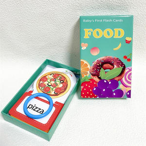 Custom Paper Size Design <strong>Printing</strong> Children Kid Food Cognitive Educational Flash Cards <strong>Flashcards</strong> Boxes Set With Plastic Keyring - Product Image 4