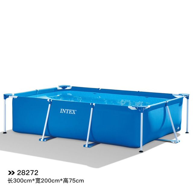Intex 28272 3M X 2M X 0.75M High Quality Family Outdoor Swimming Pool Plastic Rectangular Metal Frame Pool