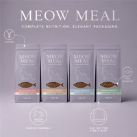 Sac d'emballage personnalisé pour aliments pour chats, avec fenêtre transparente, refermable, à fond plat, en plastique, pour marque OEM de produits pour félins