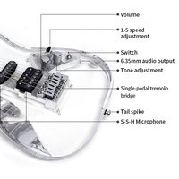 OEM High Quality 6-String Acrylic/Wood Electric Guitar for Beginners Entry-Level 6-String Bass Wood With Side Maple Material