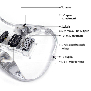 <span class=keywords><strong>Guitarra</strong></span> Eléctrica OEM de Alta Calidad con Cuerpo de Acrílico/Madera de 6 Cuerdas <span class=keywords><strong>para</strong></span> <span class=keywords><strong>Principiantes</strong></span> y Bajo de 6 Cuerdas de Nivel Básico con Laterales de Arce - Product Image 2