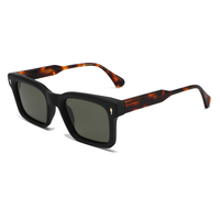 Lunettes de soleil polarisées haut de gamme en métal et acétate, petit rectangle, protection UV, unisexe, pour la conduite quotidienne, logo personnalisé