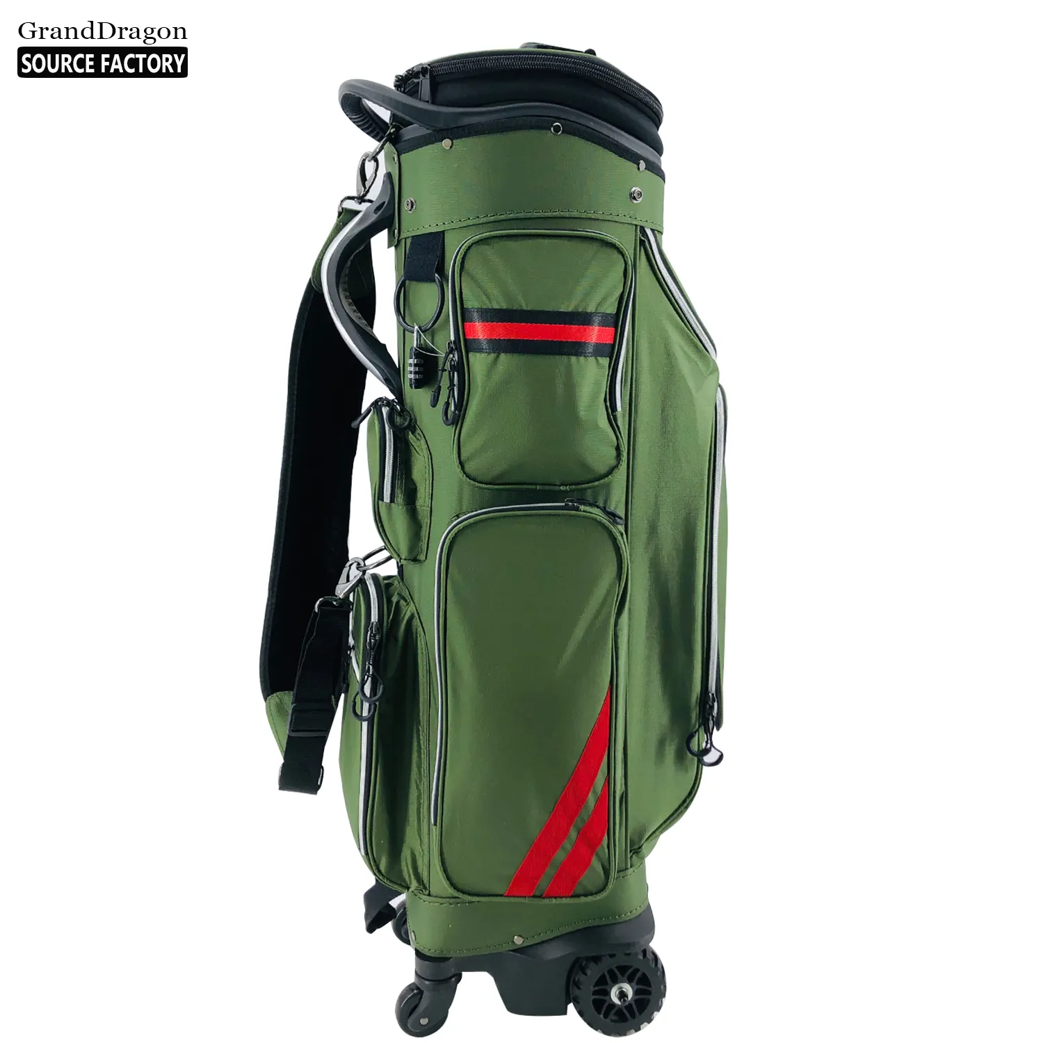 Nouveau sac de support de golf à sangle unique en nylon personnalisé de bonne qualité avec roues sac de chariot de golf pour chariot de golf