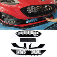 Calandre avant de voiture en acier inoxydable, Grille noire modifiée RS MD STLine, pièces de rechange accessoires pour Ford Focus 2019 — 2021