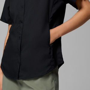 Chemises à manches courtes pour femmes noires <span class=keywords><strong>Columbia</strong></span> en spandex/nylon coupe-vent imperméable respirant UPF 50 - Product Image 6