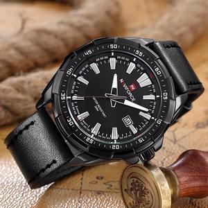 Drioshipping Montre à quartz pour homme Marque supérieure Montre en cuir de luxe Affichage analogique Montre-bracelet sport - Product Image 6