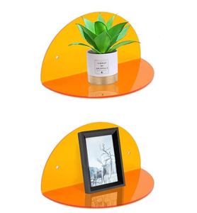 Estantes de pared de acrílico pequeños naranjas modernos <span class=keywords><strong>para</strong></span> <span class=keywords><strong>maquillaje</strong></span> <span class=keywords><strong>para</strong></span> decoración de habitaciones-Soporte de exhibición flotante al por mayor de fábrica - Product Image 3