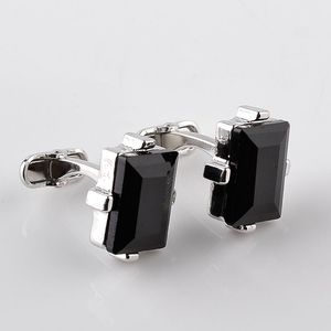 Gemelli quadrati tempestati di diamanti di alta qualità da uomo d'affari gemelli da uomo semplici e alla moda della camicia - Product Image 3