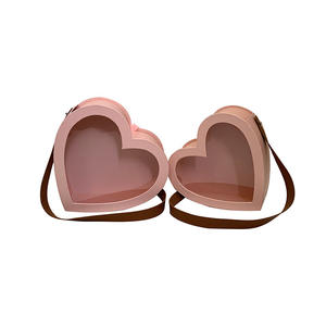 Abertura Da Janela Em Forma De Coração Caixa De Mão Conjunto De Duas Flores Caixa De Flor Eterna Caixa De Presente Portátil - Product Image 4