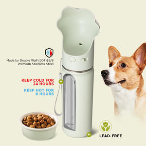 2024 en çok satan 14oz paslanmaz çelik köpek su şişesi Paw kapaklı ve seyahat meraklıları için yiyecek kasesi - Product Image 4