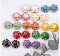 Kancing Pengencang Pinggang Model Camellia dari Paduan Seng Warna-warni, Dapat Dilepas, Tanpa Jahitan, untuk Celana, Aksesoris Pakaian