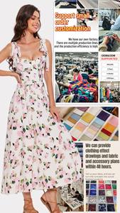 الصيف طباعة الأزهار أنيقة فستان ماكسي الشيفون النساء بلا أكمام عاري الظهر نمط عطلة مساء ثوب حفلة فستان عارضة - Product Image 3