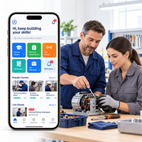 Développement d'applications de formation aux compétences professionnelles personnalisées pour iOS et Android avec bibliothèque de cours et évaluations pratiques LionCreate