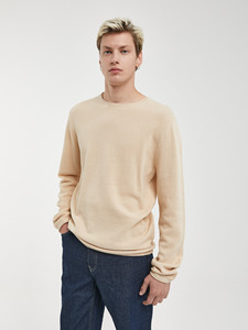 T-shirt à manches longues et col rond en tissu granité uni décontracté surdimensionné pour homme - Product Image 6