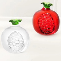 YearsCrystal Gepolijst gezandstraald kunstmatig granaatappel Granada fruit kristalglas beeldje ornament 6cm verzamelbaar liefde