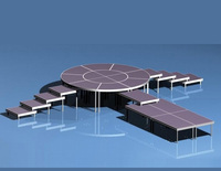 Plateforme de scène modulaire pliable en alliage d'aluminium et contreplaqué, certifiée TUV, pour mariages et petits concerts, design personnalisable