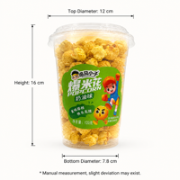 120g Gram Popcorn Manis Rasa Mentega dalam Stoples Tertutup |   Camilan Semi-Lunak |   Kualitas Standar Ekspor |   Tidak Ada Asam Lemak Trans |   Non-GMO