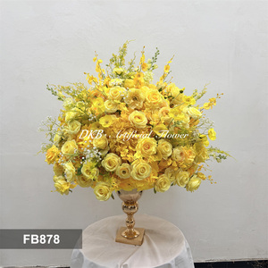 DKB Factory Customize <b>Artificial</b> Silk <b>Hydrangea</b> Peony Yellow <b>Flower</b> Balls for Wedding Photo Booth Decor - Product Image 3
