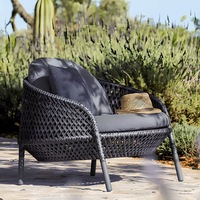 Canapé d'extérieur nordique table basse combinaison villa cour jardin loisirs mobilier design balcon en plein air chaise en rotin