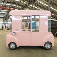 Unité Alimentaire Mobile Attrayante, Vendeur Alimentaire Mobile Compact, Charmant Chariot Alimentaire sur Roues, Mini Camion Alimentaire Rose, Remorque à Burgers