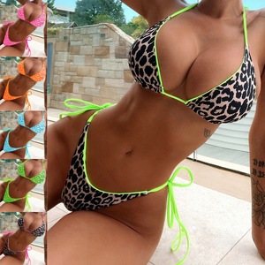 <strong>Sexy</strong> Leopard Micro Bikini 2023 Women Swimsuit Female Swimwear Thong Bikinis Set Brazilian Halter Beach Wear Lace up <strong>Bathing</strong> <strong>Suit</strong>