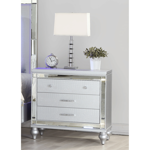 Mesita de noche de plata antigua DB, características inteligentes, madera maciza, lujo moderno para dormitorio, apartamento, espejo de ley con marco de lujo - Product Image 5