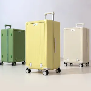 2024新款前开大尺寸行李箱，带TSA锁多功能长途旅行包制动轮行李箱