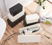 Boîte de rangement, 1 pièce, support de téléphone Anti-poussière, boîte de rangement de prises multi-puissance cordon métallique