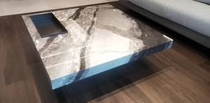 Gran calidad decoración del hogar muebles de piedra gris claro/gris mesa de centro moderna de lujo para la venta - Product Image 3