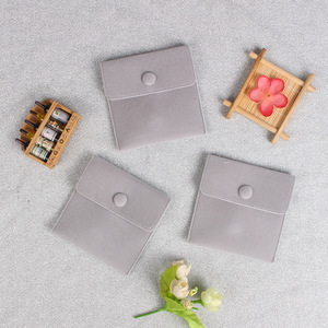 Delia popolare personalizza logo borse per gioielli in microfibra sacchetti per gioielli di lusso all'ingrosso busta per imballaggio con scatto - Product Image 5