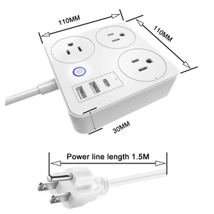Enchufe <span class=keywords><strong>Inteligente</strong></span> WiFi/Zigbee DUOMEI con Puerto Tipo-C IP54, Control Remoto por Aplicación Tuya, 10A, Compatible con Google Alexa - Product Image 4