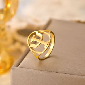Bague ronde en acier inoxydable Myshape avec symbole Psi, pour femmes et hommes, lettre grecque, psychologie, psychiatrie, signe médical, bijou cadeau - Product Image 2