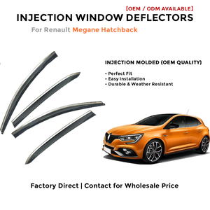Injection Window Visors Rain Guards for Renault Megane | Side Window Deflectors Custom Fit Auto Accessories - Product Image 2
