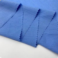 Tissu en dentelle de chiffon de polyester et élasthanne bleu teint respirant de haute qualité en gros, tissu de maille satinée plissé pour robe, tissu pour filles