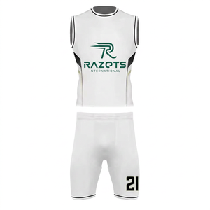 Custom Men's Basketball Jersey Set <b>White</b> Sleeveless Sublimated Moisture Wicking Athletic Fit Basketball Jersey - Product Image 2
