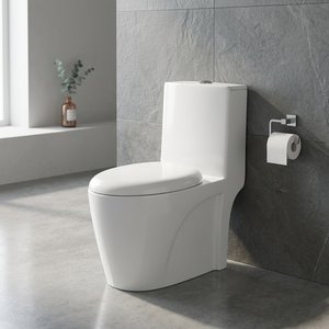 WC monobloc en céramique pour marché africain, cuvette de toilette à siphon, à poser au sol, blanc, équipement sanitaire - Product Image 6