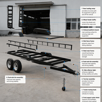 Sasis Trailer Baja Tugas Berat Q235 Gandar Tandem Kapasitas Beban 3000kg Rem Elektrik Rumah Mobil Camper Tiny House Kustom