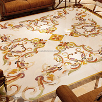 Médaillon décoratif en marbre haut de gamme, design personnalisé Dougbuild Stone, incrustation jet d'eau élégante