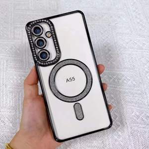 Venta caliente diamante magnético TPU brillante brillo claro teléfono caso para <span class=keywords><strong>Samsung</strong></span> A16 A06 A24 A34 A54 - Product Image 1
