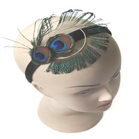 Serre-tête Fascinator à Plumes Teintées pour Femme, Coiffe de Mariée, Chapeau pour Mariage, Cocktail, Tea Party, Accessoire de Robe, Derby, Gatsby