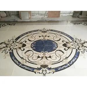 豪华门厅设计水射流圆形大理石瓷砖地板奖章出售
